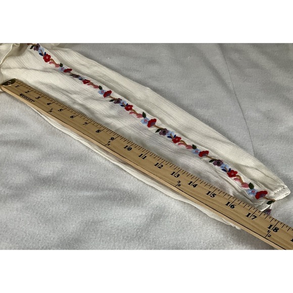 Sugar Lips Women's Size XS Ivory Boho Embroidered Balloon Sleeve Dress - Picture 14 of 14